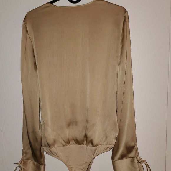 Marciano GuessLong Sleeve Bodysuit Blouse Sz Med - Picture 3 of 5
